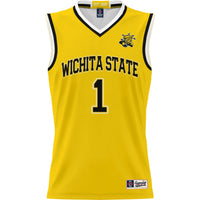 Wichita State Shockers Basketball Jersey, Yellow Sportswear Jersey Shirt, Sleeveless Athletic Tank Jersey, Casual Gift for Men