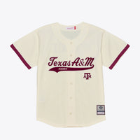 Texas A&M Aggies Baseball Jersey, Cream Sportswear Jersey Shirt, Lightweight Breathable Athletic Jersey, Casual Gift for Men