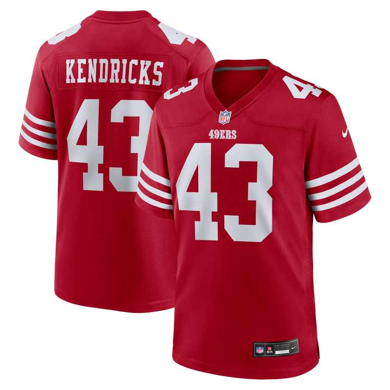 Eric Kendricks San Francisco 49ers Football Jersey, Scarlet Sportswear Jersey Shirt, Lightweight Breathable Athletic Jersey, Casual Gift for Men