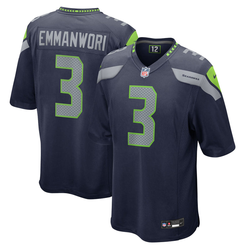 Nick Emmanwori Seattle Seahawks Football Jersey, Navy Game Sportswear Jersey Shirt, Lightweight Breathable Athletic Jersey, Casual Gift for Men