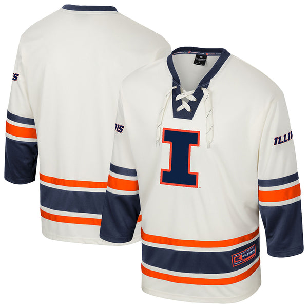 Illinois Fighting Illini Puck Proud Fashion Hockey Jersey - Cream
