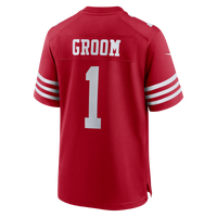 Number Groom San Francisco 49ers Football Jersey, Scarlet Sportswear Jersey Shirt, Lightweight Breathable Athletic Jersey, Casual Gift for Men