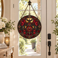 Crimson Rose Window - Gothic Symmetry, Bats and Quiet Menace