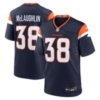 Jaleel McLaughlin Denver Broncos Football Jersey, Navy Game Sportswear Jersey Shirt, Lightweight Breathable Athletic Jersey, Casual Gift for Men