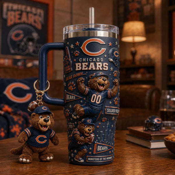 CHI Bear Down - Navy Wraparound Mascot Tumbler - main