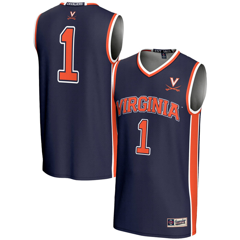 Virginia Cavaliers Basketball Jersey, Navy Lightweight Sportswear Jersey Shirt, Sleeveless Athletic Tank Jersey, Casual Gift for Men