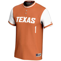Texas Longhorns Softball Jersey, Burnt Sportswear Jersey Shirt, Lightweight Breathable Athletic Jersey, Casual Gift for Men, Style 200146416