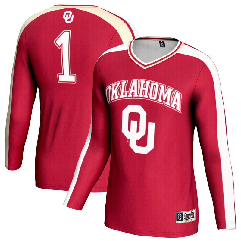Oklahoma Sooners Volleyball Jersey, Crimson Fashion Sportswear Jersey Shirt, Lightweight Breathable Athletic Jersey, Casual Gift for Men