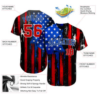 Distressed Baseball Jersey, Black Red Royal Sportswear Jersey Shirt, Athletic Button Down Moisture Wicking Jersey, Casual Gift for Men