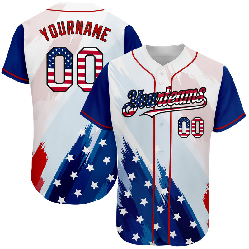 Custom Baseball Jersey, White Royal Red Fashion Sportswear Jersey Shirt, Athletic Button Down Moisture Wicking Jersey, Casual Gift for Men
