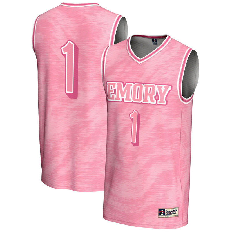 Emory Eagles Basketball Jersey, Pink Lightweight Sportswear Jersey Shirt, Sleeveless Athletic Tank Jersey, Casual Gift for Men