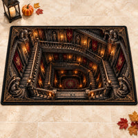 Down the Gargoyle Stairs - Gothic Depth Illusion Rug