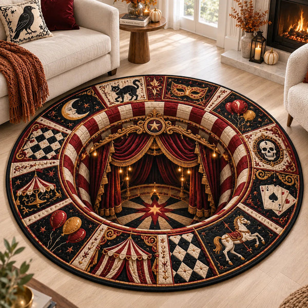 Big Top Nocturne - Circus Medallion Round Rug - main