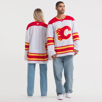Calgary Flames Hockey Jersey, White Premium Away Sportswear Jersey Shirt, Long Sleeve Hockey Sweater Jersey, Casual Gift for Men