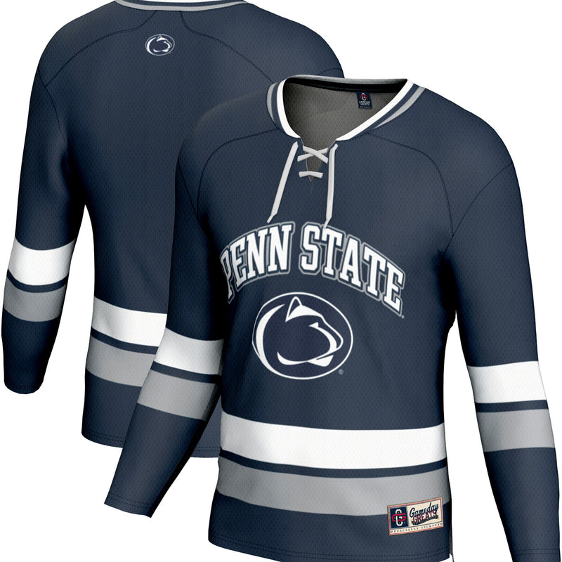 Penn State Nittany Lions Hockey Jersey, Navy Sportswear Jersey Shirt, Long Sleeve Hockey Sweater Jersey, Casual Gift for Men, Style 202016089