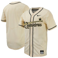 Natural Vanderbilt Commodores Baseball Jersey, Replica Sportswear Jersey Shirt, Lightweight Breathable Athletic Jersey, Casual Gift for Men