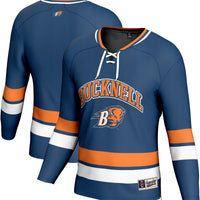 Bucknell Bison Hockey Jersey, Blue Sportswear Jersey Shirt, Long Sleeve Hockey Sweater Jersey, Casual Gift for Men, Style 202016097