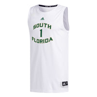 South Florida Bulls Basketball Jersey, White Replica Sportswear Jersey Shirt, Sleeveless Athletic Tank Jersey, Casual Gift for Men