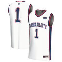 Florida Atlantic Owls Basketball Jersey, White Lightweight Sportswear Jersey Shirt, Sleeveless Athletic Tank Jersey, Casual Gift for Men