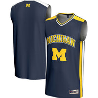 Michigan Wolverines Basketball Jersey, Navy Sportswear Jersey Shirt, Sleeveless Athletic Tank Jersey, Casual Gift for Men