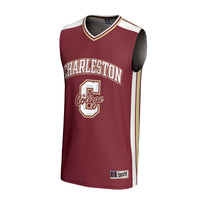 Charleston Cougars Basketball Jersey, Maroon Sportswear Jersey Shirt, Sleeveless Athletic Tank Jersey, Casual Gift for Men, Style 202414597