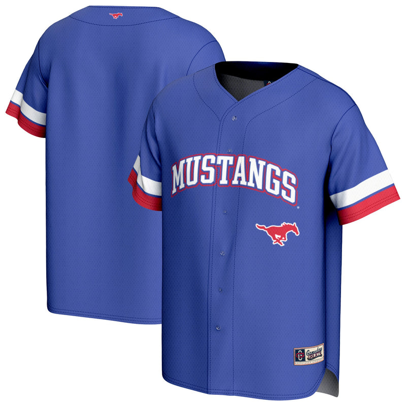 SMU Mustangs Baseball Jersey, Royal Sportswear Jersey Shirt, Lightweight Breathable Athletic Jersey, Casual Gift for Men