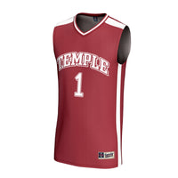 Temple Owls Basketball Jersey, Cherry Lightweight Sportswear Jersey Shirt, Sleeveless Athletic Tank Jersey, Casual Gift for Men