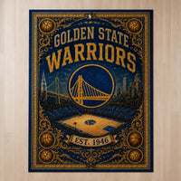 GSW Heritage Floor - Bridge Emblem in Gold and Navy