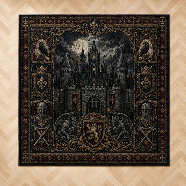 Moonlit Keep - Heraldic Gothic Statement Rug - main