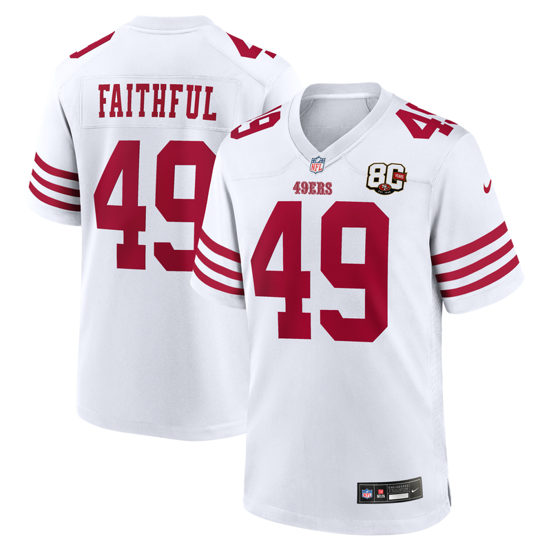 The Faithful San Francisco 49ers Football Jersey, White Sportswear Jersey Shirt, Lightweight Breathable Athletic Jersey, Casual Gift for Men