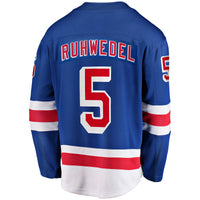 Chad Ruhwedel New York Rangers Hockey Jersey, Blue Breakaway Sportswear Jersey Shirt, Long Sleeve Hockey Sweater Jersey, Casual Gift for Men