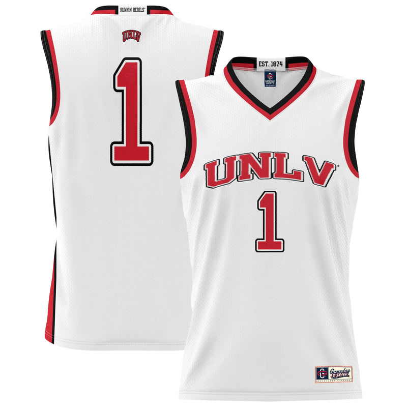 UNLV Rebels Basketball Jersey, White Lightweight Sportswear Jersey Shirt, Sleeveless Athletic Tank Jersey, Casual Gift for Men