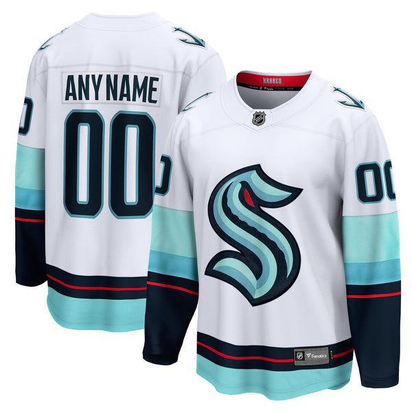 Seattle Kraken White Away Breakaway Custom Jersey