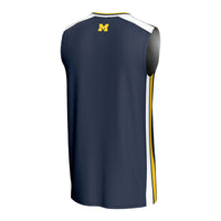 Michigan Wolverines Basketball Jersey, Navy Sportswear Jersey Shirt, Sleeveless Athletic Tank Jersey, Casual Gift for Men