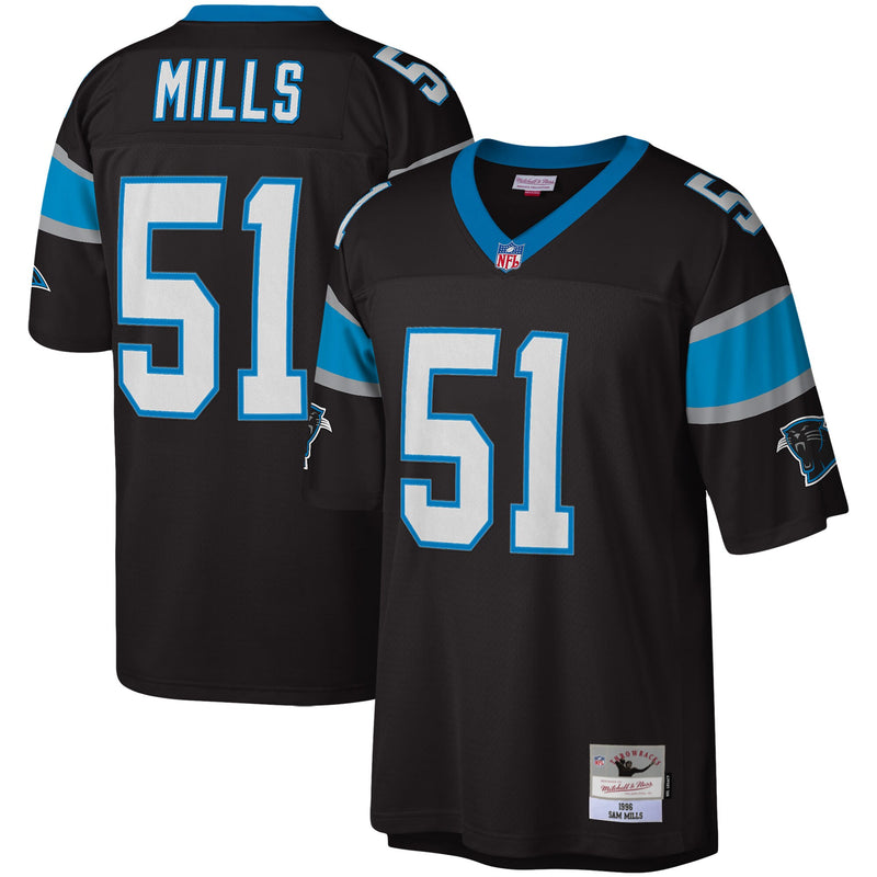 Sam Mills Carolina Panthers Football Jersey, Black Replica Sportswear Jersey Shirt, Lightweight Breathable Athletic Jersey, Casual Gift for Men