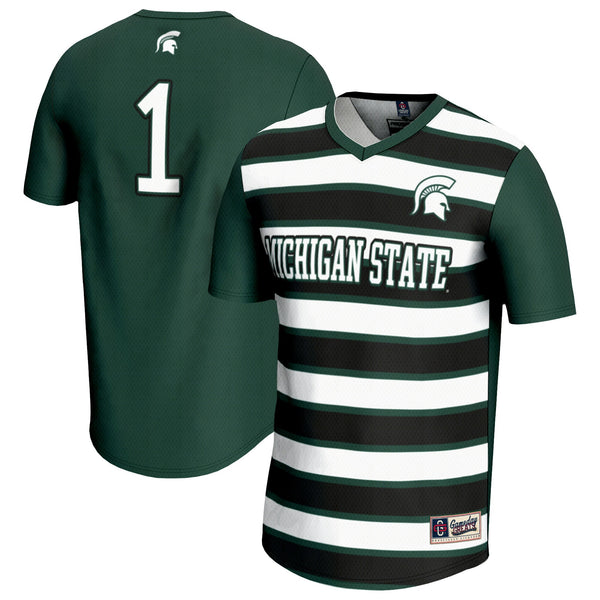 #1 Michigan State Spartans Lightweight Soccer Fashion Jersey - Green