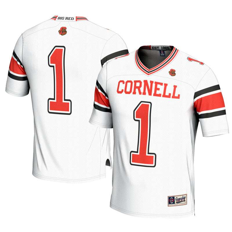 Cornell Big Red Football Jersey, White Sportswear Jersey Shirt, Lightweight Breathable Athletic Jersey, Casual Gift for Men