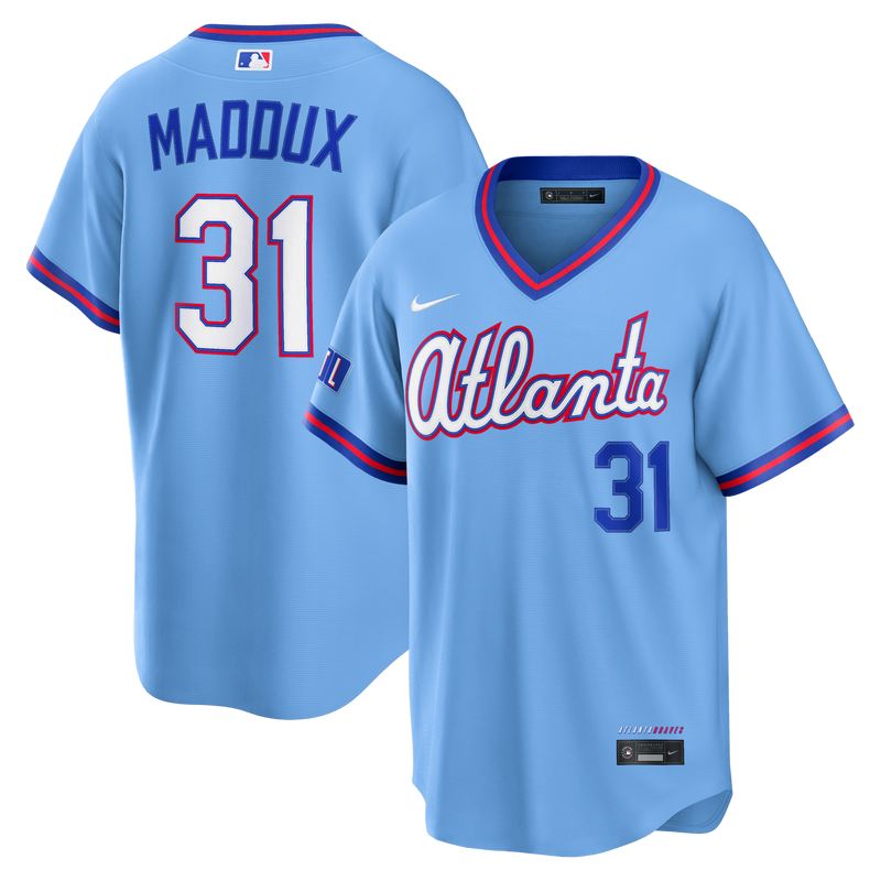 Greg Maddux Atlanta Braves Baseball Jersey, Blue Sportswear Jersey Shirt, Lightweight Breathable Athletic Jersey, Casual Gift for Men