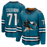 Macklin Celebrini San Jose Sharks Hockey Jersey, Teal Breakaway Sportswear Jersey Shirt, Long Sleeve Hockey Sweater Jersey, Casual Gift for Men