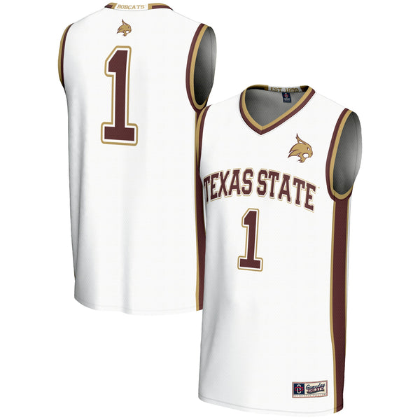 #1 Texas State Bobcats Lightweight Basketball Jersey - White