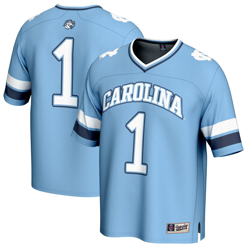 North Carolina Tar Heels Football Jersey, Blue Fashion Sportswear Jersey Shirt, Lightweight Breathable Athletic Jersey, Casual Gift for Men