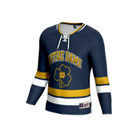 Notre Dame Fighting Irish Hockey Jersey, Navy Lightweight Sportswear Jersey Shirt, Long Sleeve Hockey Sweater Jersey, Casual Gift for Men