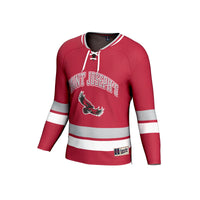 Saint Joseph's Hawks Hockey Jersey, Crimson Sportswear Jersey Shirt, Long Sleeve Hockey Sweater Jersey, Casual Gift for Men