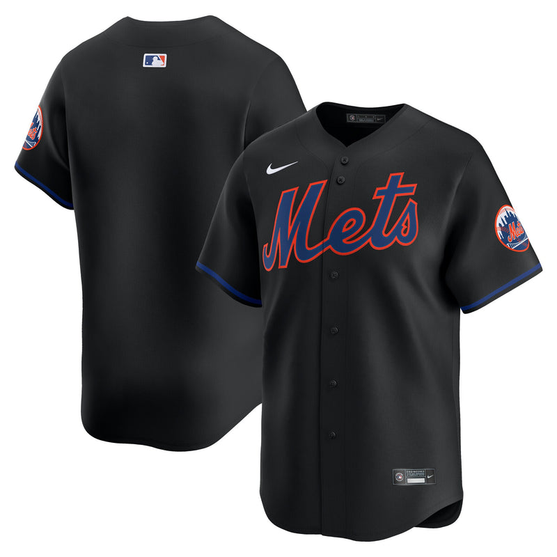 New York Mets Baseball Jersey, Black Limited Alternate Sportswear Jersey Shirt, Lightweight Breathable Athletic Jersey, Casual Gift for Men