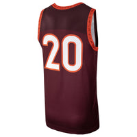 Virginia Tech Hokies Basketball Jersey, Maroon Sportswear Jersey Shirt, Sleeveless Athletic Tank Jersey, Casual Gift for Men, Style 204551059