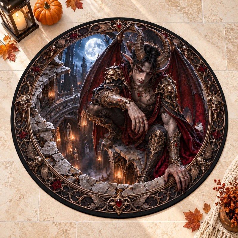 Moonlit Vigil - Circular Gothic Floor Composition