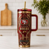 SF - Art Deco Lines in Crimson and Gold