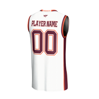 Virginia Tech Hokies Basketball Jersey, White Sportswear Jersey Shirt, Sleeveless Athletic Tank Jersey, Casual Gift for Men, Style 203645426