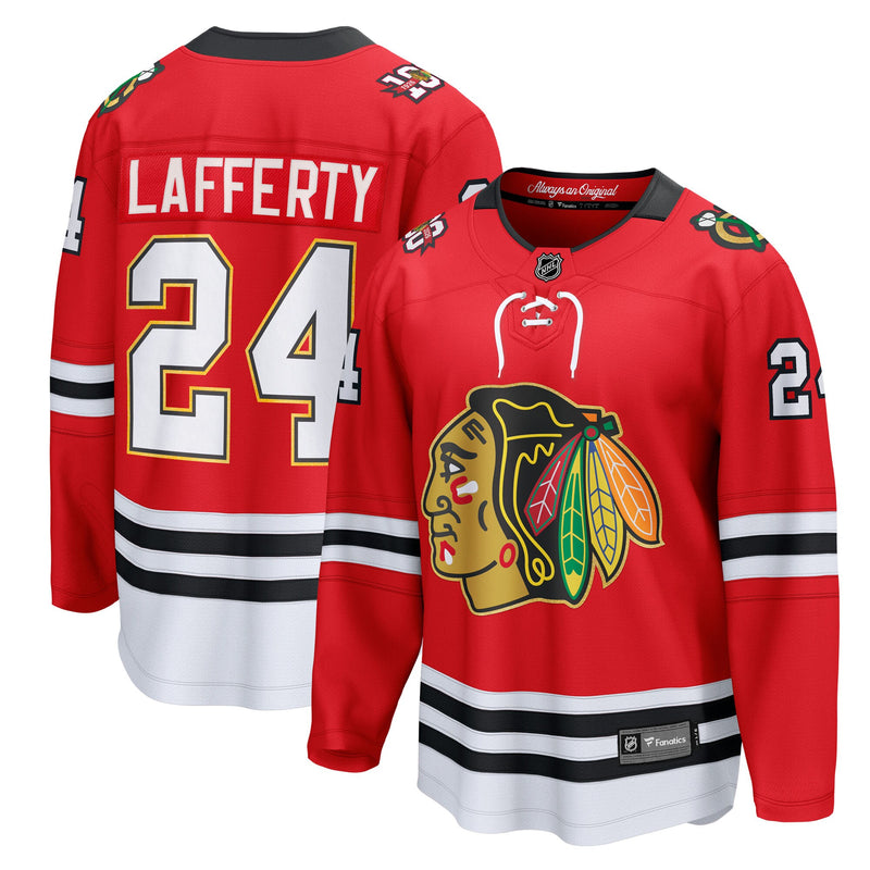 Sam Lafferty Chicago Blackhawks Hockey Jersey, Sportswear Jersey Shirt, Long Sleeve Hockey Sweater Jersey, Casual Gift for Men, Style 203466372