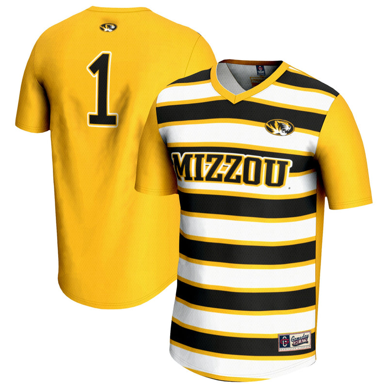 Missouri Tigers Lightweight Soccer Jersey, Gold Fashion Sportswear Jersey Shirt, Lightweight Breathable Athletic Jersey, Casual Gift for Men